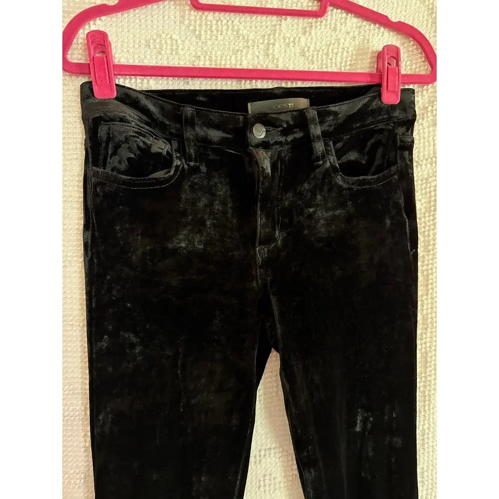 JOE'S Black Velvet Leggings Size 28 Small Mid Rise - Picture 6 of 8